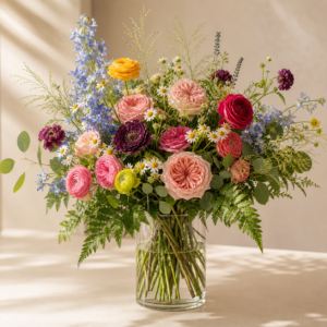 Ramo de flores frescas para suscripción floral en Leganés
